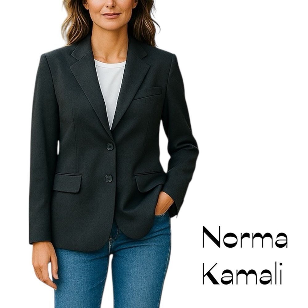 Norma Kamali Dark Gray Classic Blazer NWOT Size 14 Academia Office